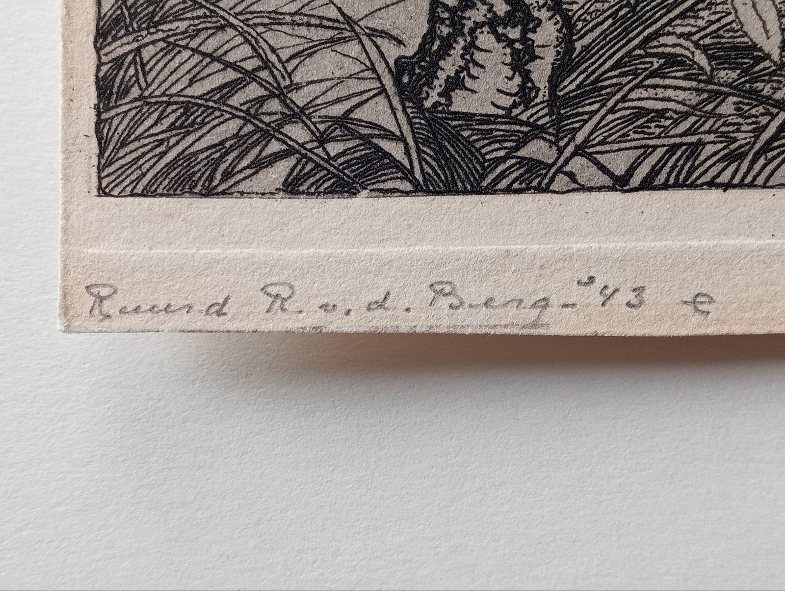 Ruurd van den Berg Ets Gravure 1944 Oirschot Noord Brabant, Antiek en Kunst, Verzenden