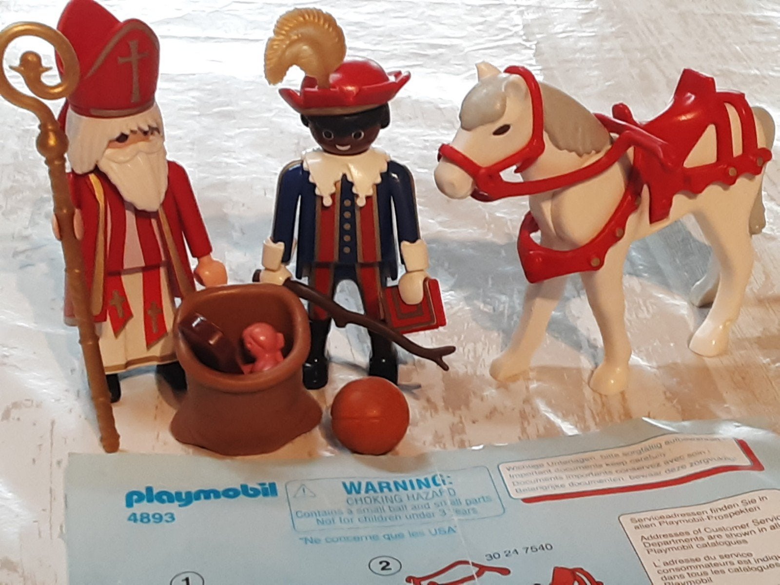 4893 sinterklaas Piet en paard, Complete set, Zo goed als nieuw, Figuren, Family fun