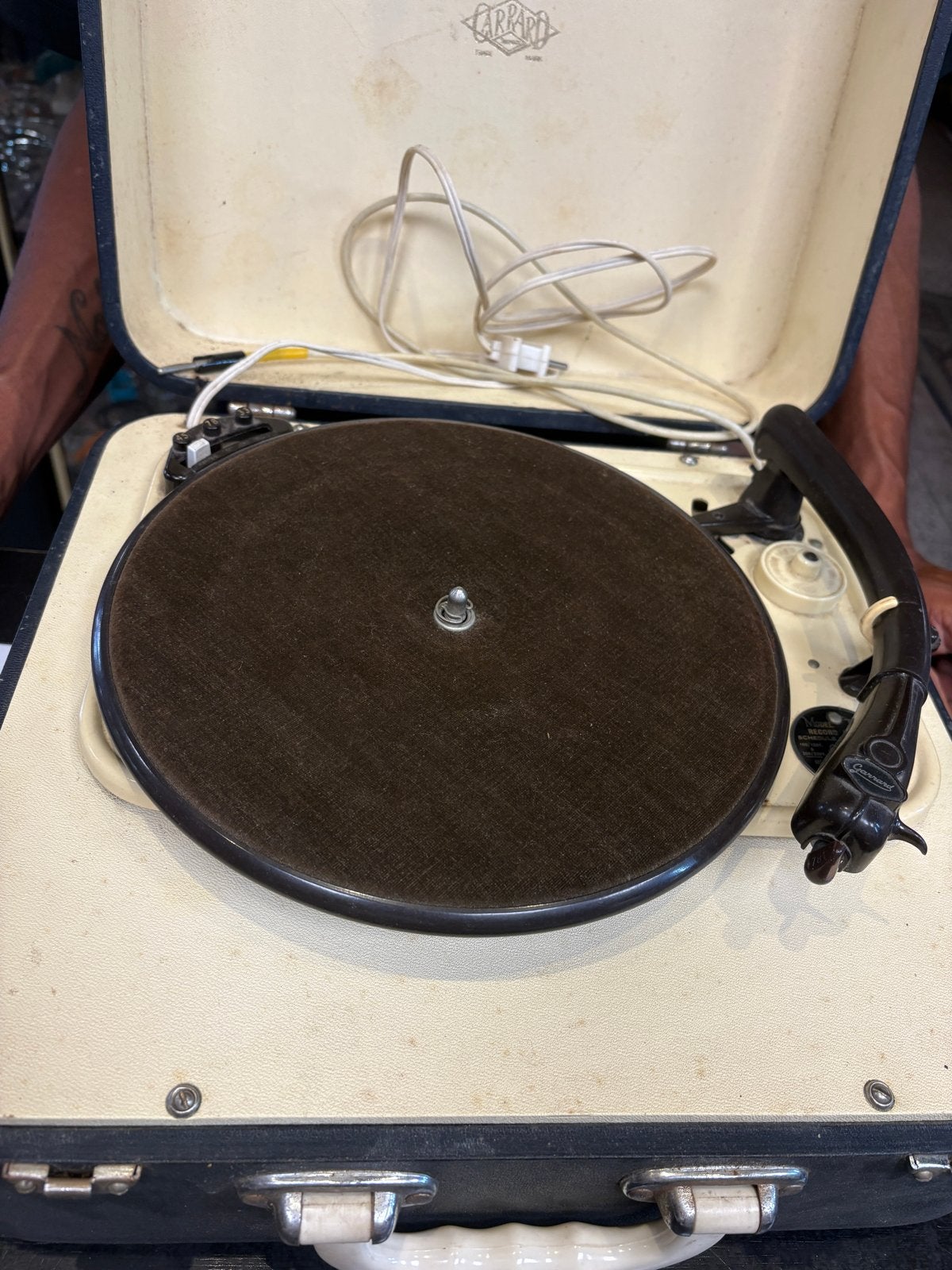 Vintage Carrard Platenspeler in Koffer, Ophalen of Verzenden, Gebruikt, Platenspeler, Overige merken