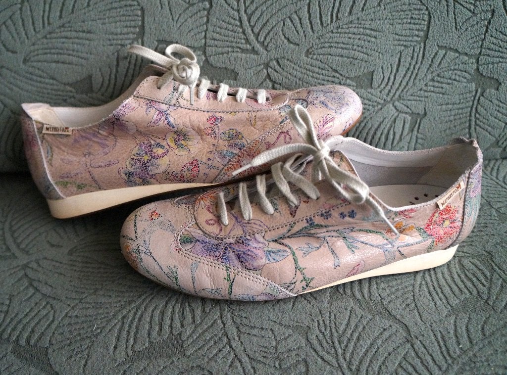 Mephisto sneakers Air Relax mt 4,5 = 37,5 leer bloemenprint, Ophalen of Verzenden, Overige kleuren, Mephisto, Sneakers of Gympen