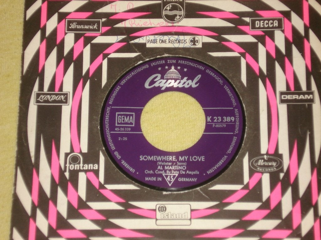Al Martino    Somewhere My Love       Orgineel, Originele persing, Ophalen of Verzenden, Zo goed als nieuw, Pop