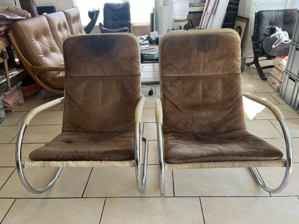2x D35 fauteuil Anton Lorenz voor Tecta, Ophalen, Gebruikt, 75 tot 100 cm, 50 tot 75 cm