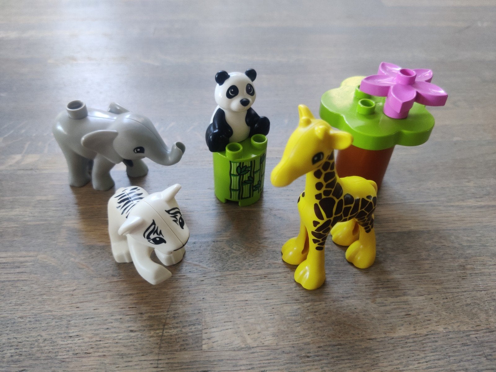 LEGO Duplo Dieren: Olifant, Panda, Tijger, Giraffe & Boom, Ophalen of Verzenden, Gebruikt, Overige merken