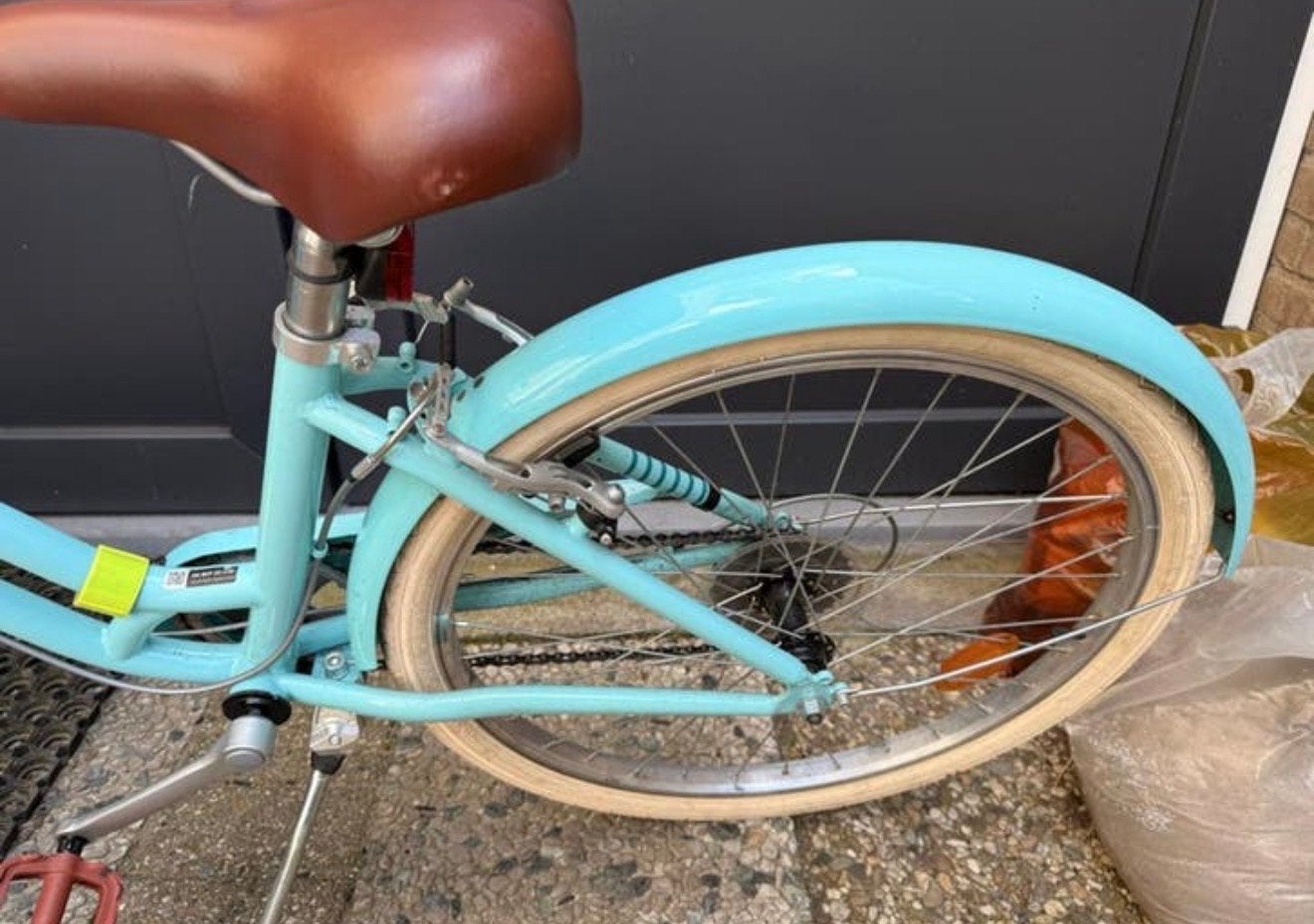 Elops Stadsfiets meisjes  - Lichtblauw met Mandje, Ophalen, Versnellingen, Trommelrem, Gebruikt