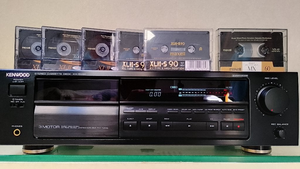Kenwood KX-5030 Cassettendeck / 3 Motor + 8 MAXELL'S, Audio, Tv en Foto, Cassettedecks, Overige merken, Ophalen of Verzenden
