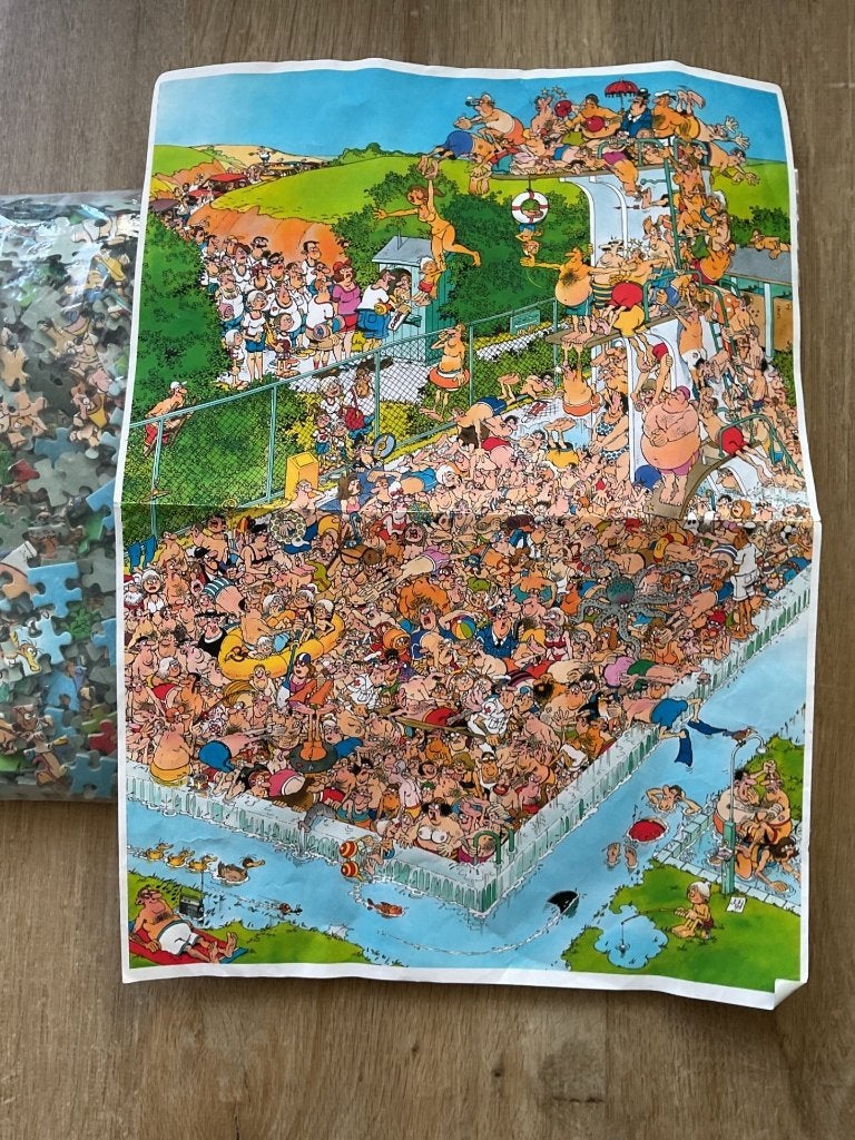 Jan van Haasteren Carnaval/Zwembadpret beide voor  6,00 euro, Ophalen of Verzenden, 500 t/m 1500 stukjes, Gebruikt, Legpuzzel