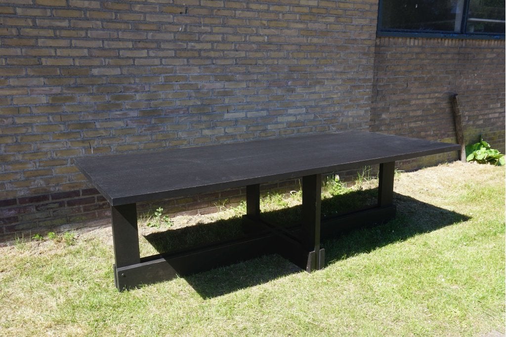 Grote zwarte tafel, vergadertafel eettafel 260x110, Gebruikt, Niet ingevuld, Kantine of Aula, Tafel