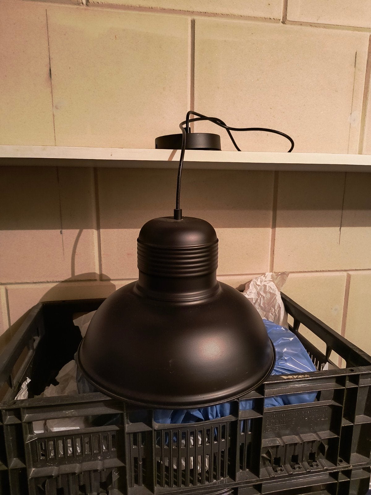 Zwarte industriële hanglamp, Ophalen, Nieuw, Metaal, Industrieel