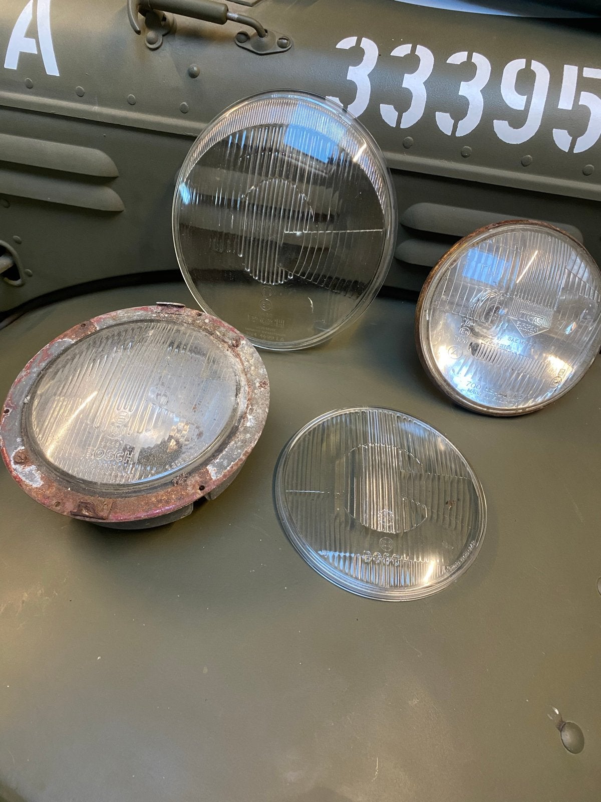 Lot Vintage Auto Koplampen - Bosch Porsche 356 - lucas, Ophalen of Verzenden