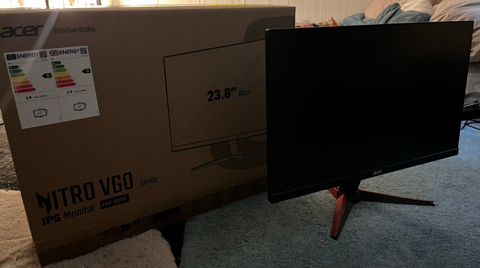 Acer Nitro VGO 23,8" FHD IPS 100Hz monitor, Computers en Software, Monitoren, IPS, Full HD, Zo goed als nieuw, Ophalen