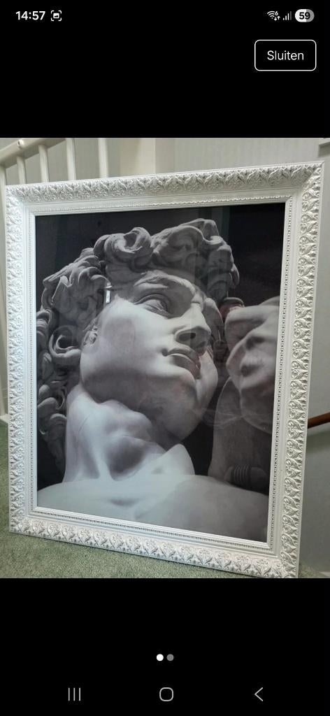 Schilderij “David” van Michelangelo, 50 tot 75 cm, Overige typen, Ophalen of Verzenden, Zo goed als nieuw