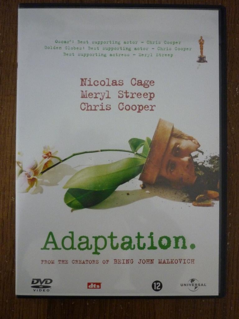 Adaptation (originele dvd) Nicolas Cage & Meryl Streeo, Vanaf 12 jaar, Ophalen of Verzenden, Zo goed als nieuw, Romantische komedie