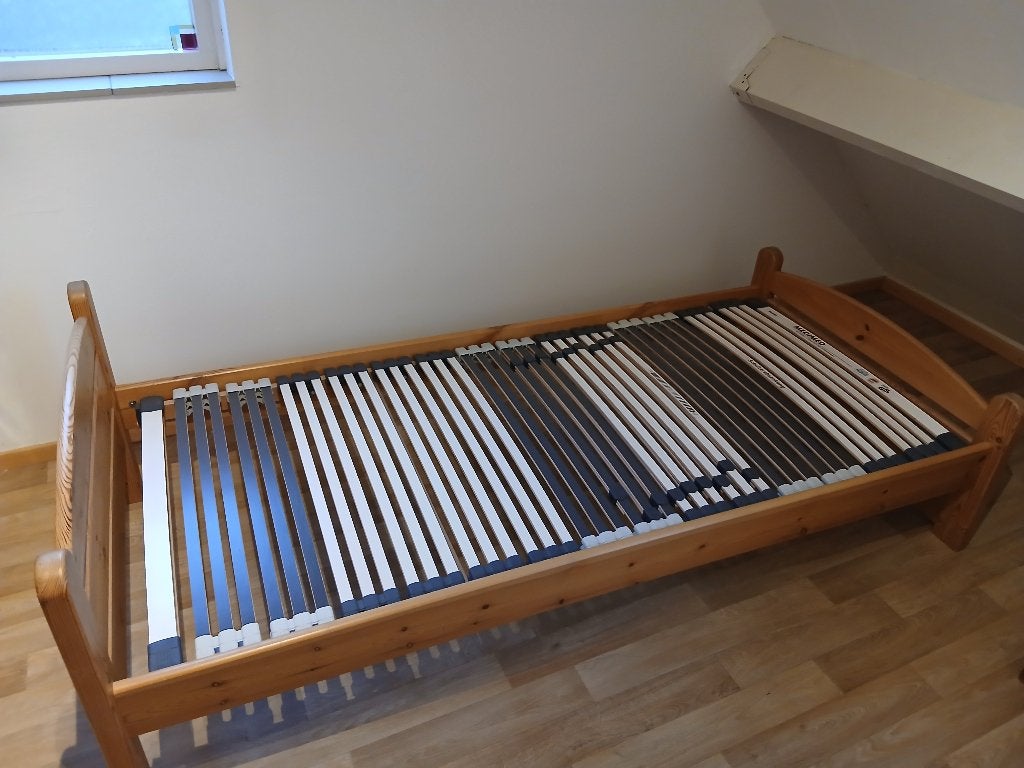 1- persoons lattenbodem, Huis en Inrichting, Slaapkamer | Matrassen en Bedbodems, Ophalen, 90 cm, Eenpersoons, Zo goed als nieuw