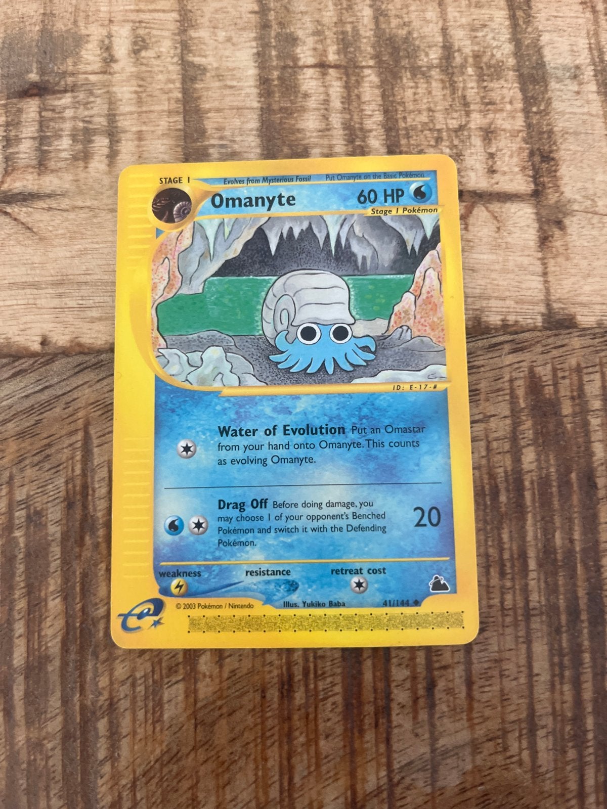 Omanyte Skyridge 41/144 Pokémon Kaart, Ophalen, Gebruikt, Losse kaart