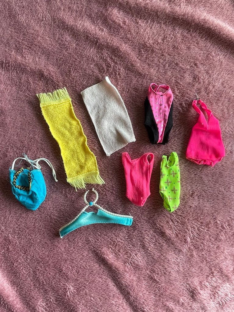 Vintage retro badkleding barbie sindy fleur badpak bikinitop, Ophalen of Verzenden, Zo goed als nieuw, Kleertjes