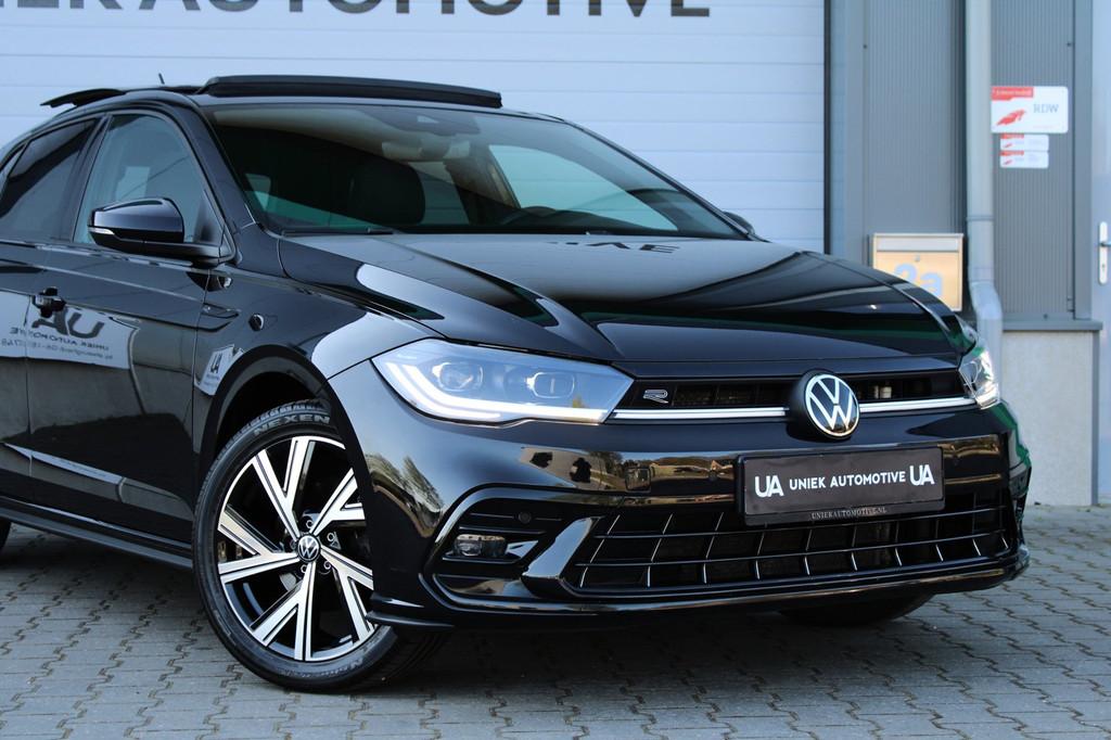 Volkswagen Polo 1.0 TSI DSG 110PK HIGHLINE BUSINESS R | 3XR-, Auto's, Stof, Gebruikt, Zwart, Zwart