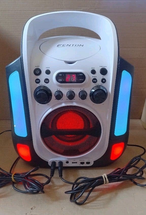 Fenton SBS30W Karaoke set met Bluetooth, CD+G speler + LED, Ophalen of Verzenden, Gebruikt, Complete set