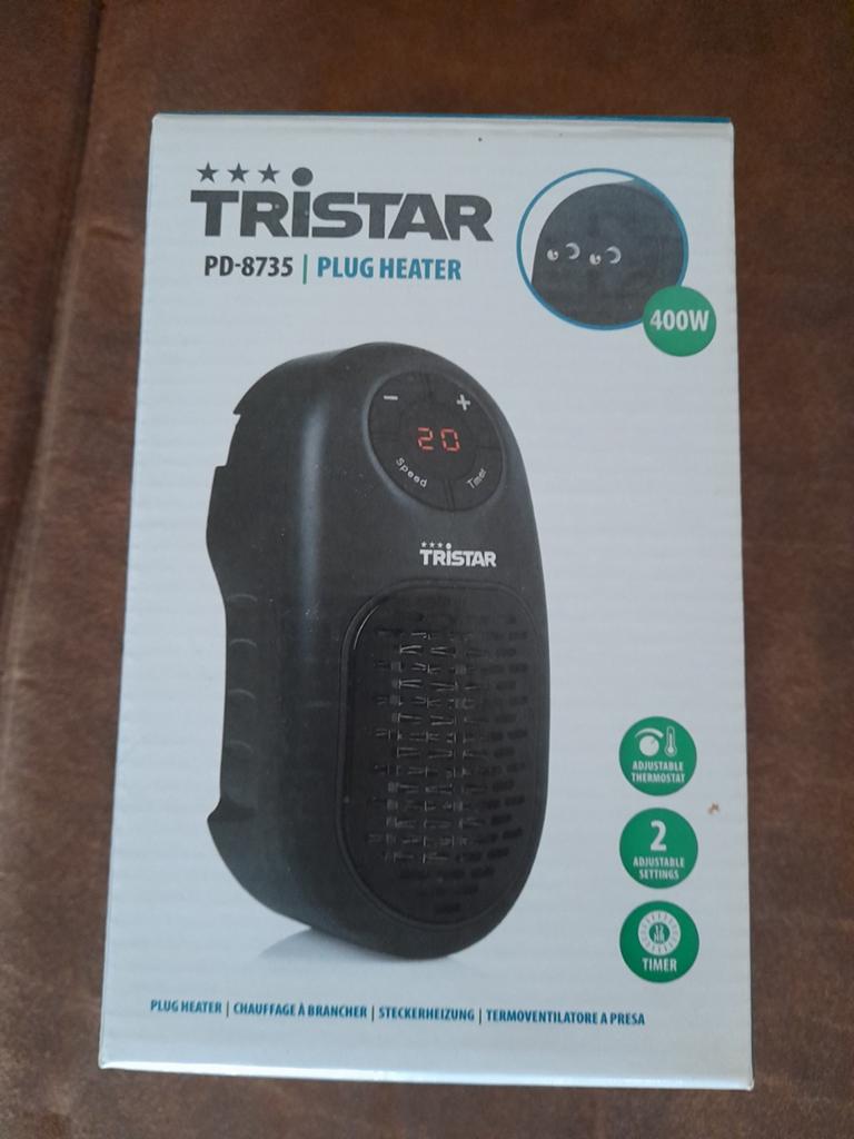 Tristar PD-8735 PlugHeater 400W - Compact Stekkerverwarmin, Tafel- of Grondventilator, Verwarmen, Minder dan 60 m³, 2 snelheden