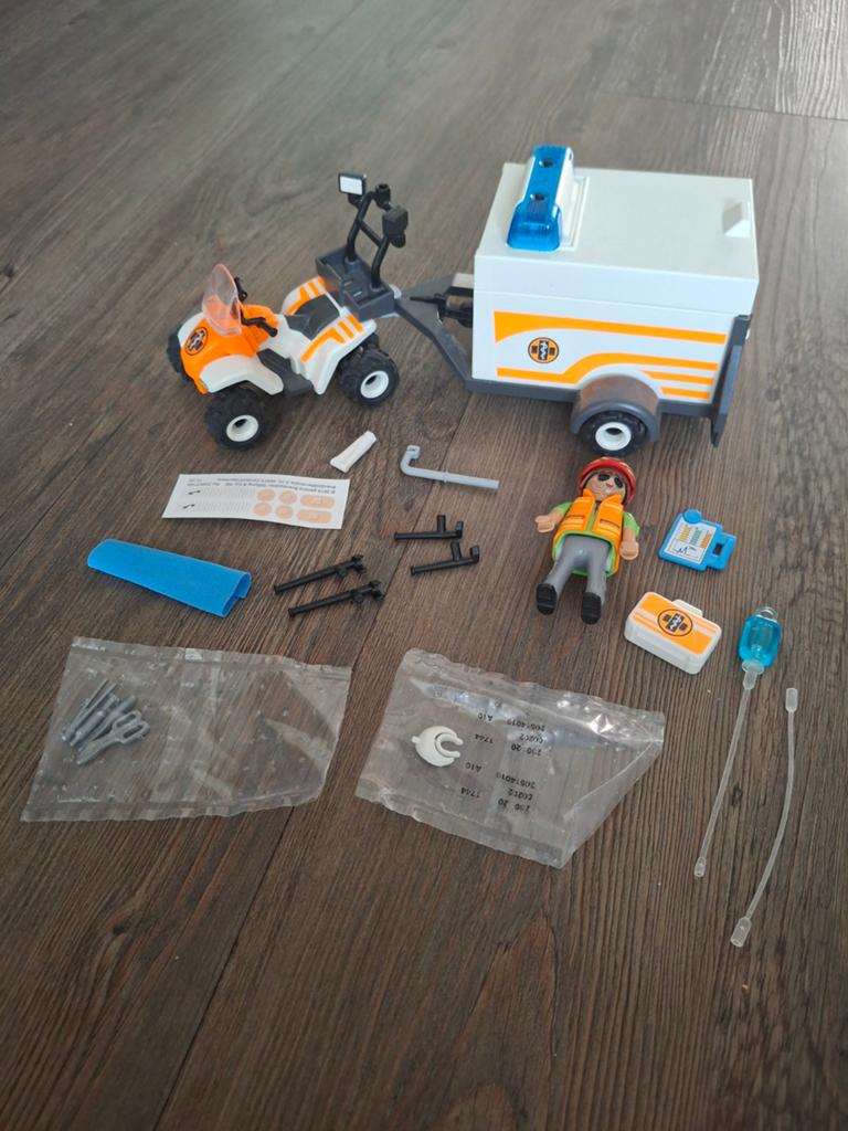 Playmobil 70053 Ambulance quad met kar, Ophalen of Verzenden, Zo goed als nieuw, Complete set