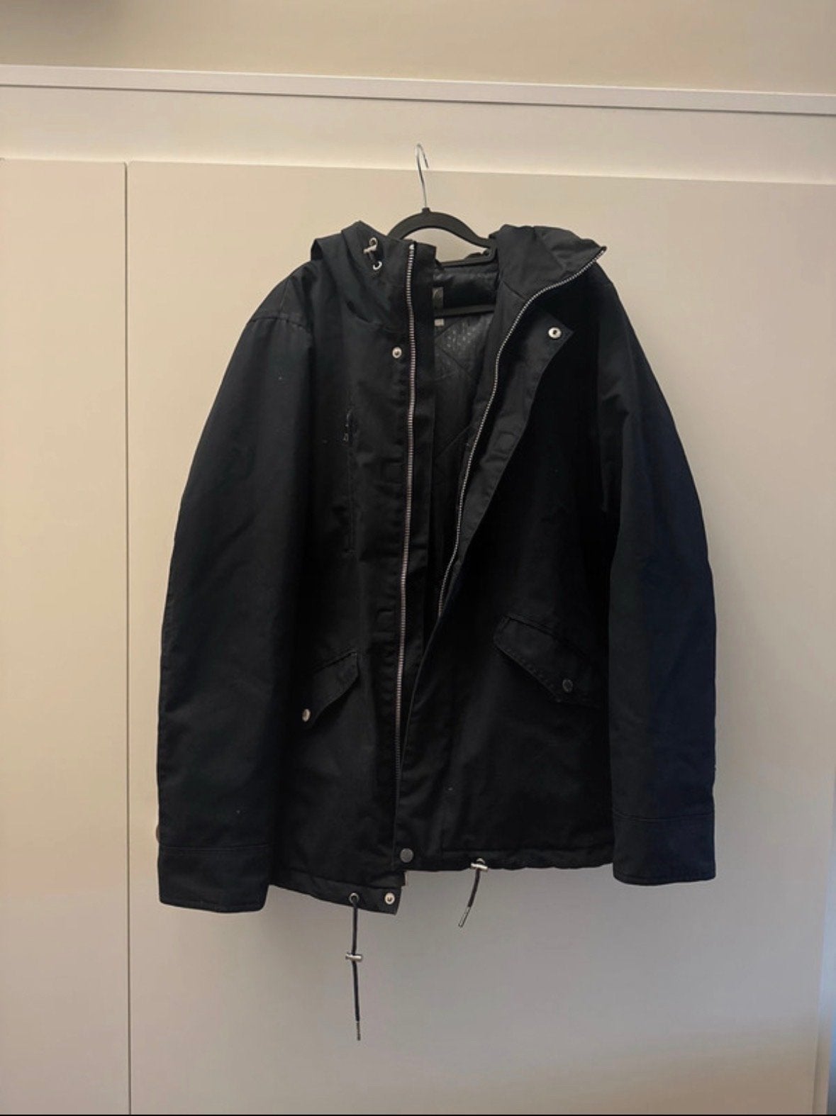 Elvine winterjas donkerblauw maat L, Ophalen of Verzenden, Zo goed als nieuw, Maat 52/54 (L), Zwart