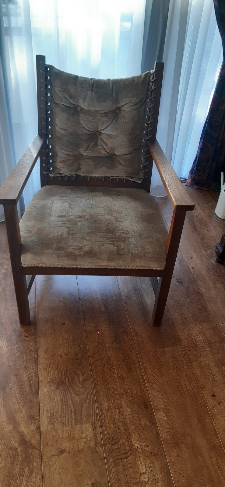 stoeltje hout met stof/ fauteuille, Ophalen