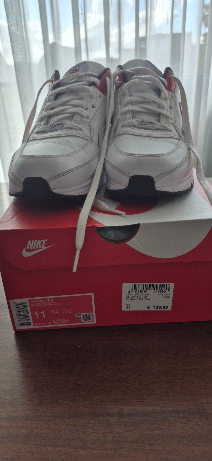 Nike Air Max LTD 3 Heren Sneakers - Wit/Rood, Wit, Nike, Nieuw, Ophalen of Verzenden