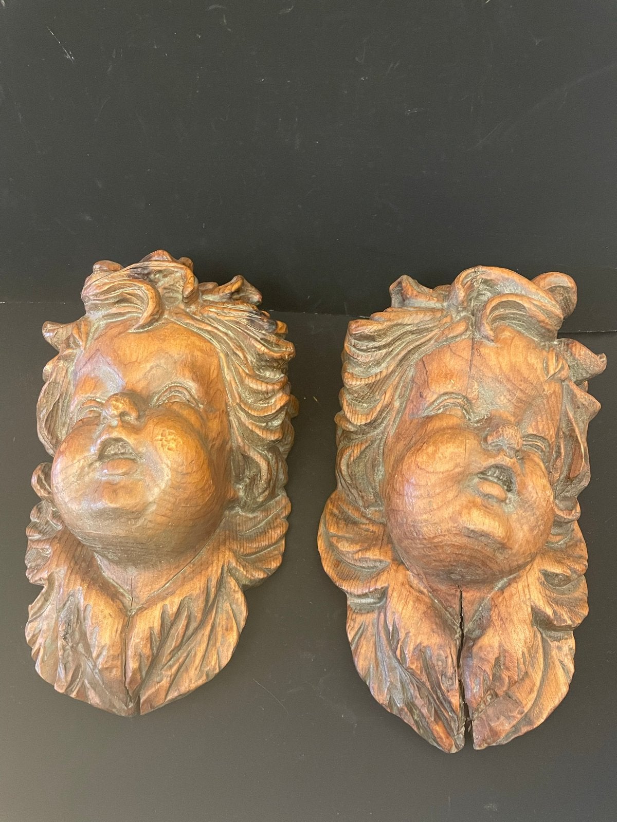Antiek Houten Cherubijn Snijwerk - Barok Stijl, Antiek en Kunst, Kunst | Beelden en Houtsnijwerken, Houtsnijwerk, Hout, Religie