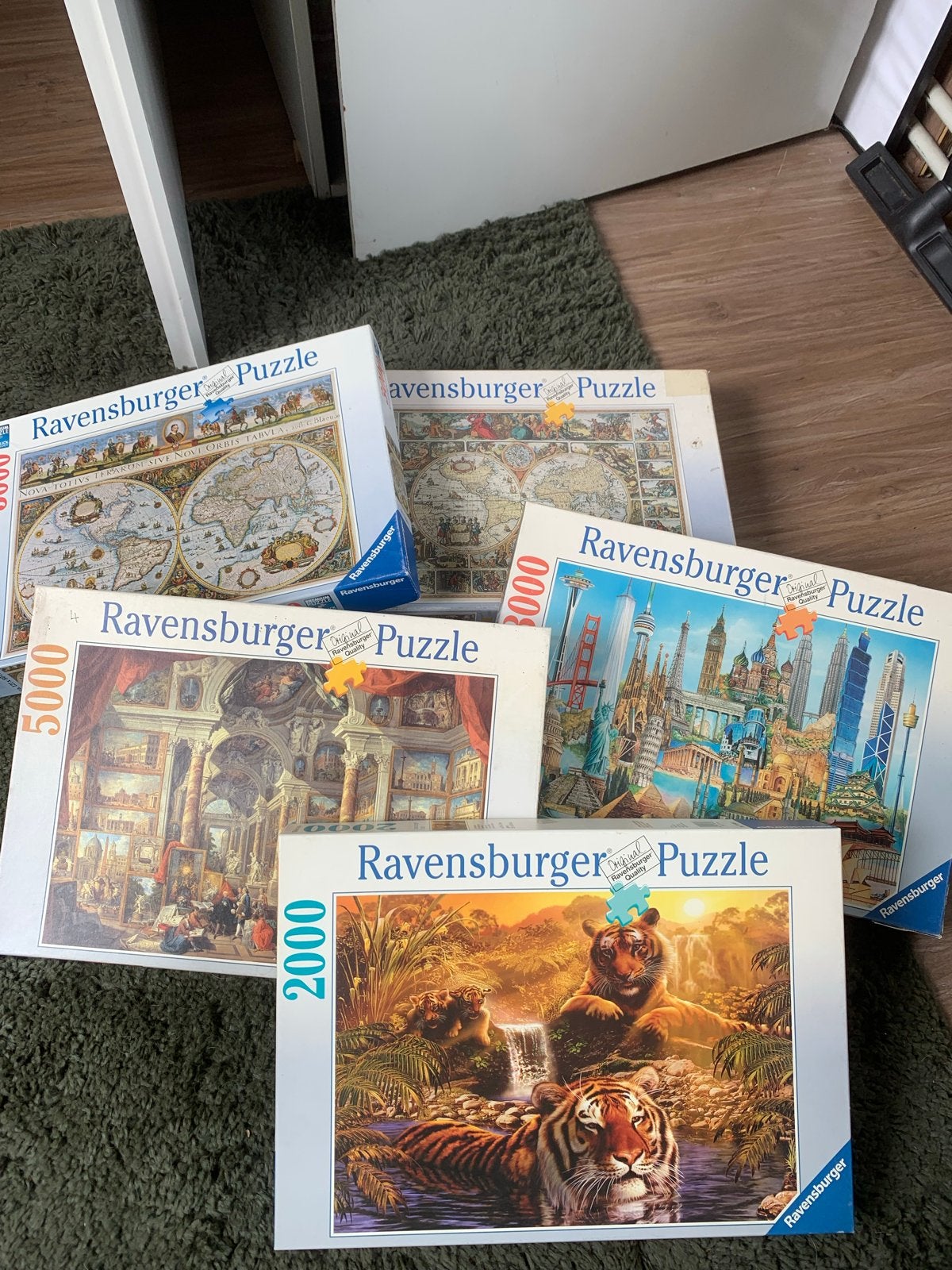 Ravensburger Puzzel Collectie: Wereldkaarten, Rome & Tijgers, Hobby en Vrije tijd, Denksport en Puzzels, Ophalen, Meer dan 1500 stukjes