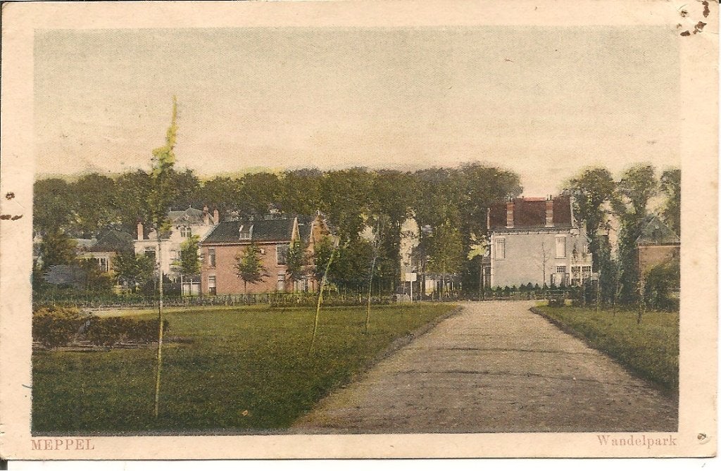 Oude ansichtkaart Meppel, Wandelpark, Gelopen, Verzamelen, Ansichtkaarten | Nederland, Gelopen, Drenthe, Voor 1920, Ophalen of Verzenden