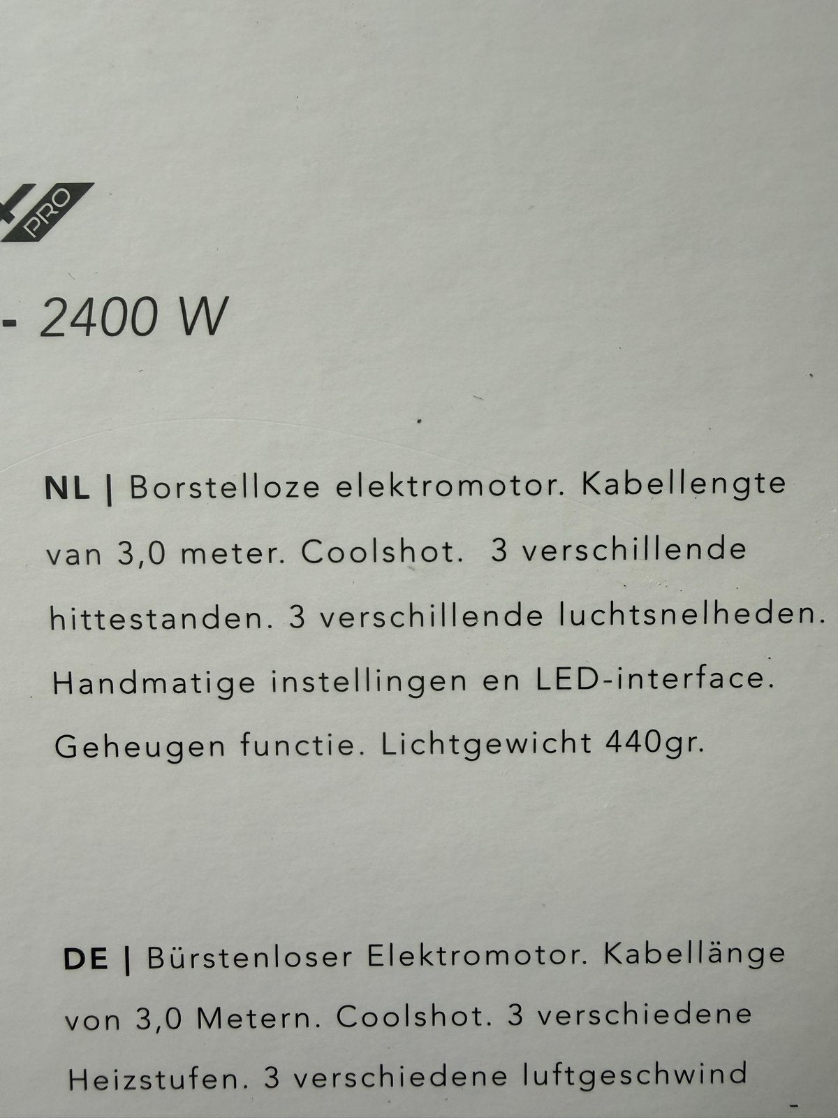 Nieuw Max Pro Infinity II Föhn 2400W - Borstelloze motor, Ophalen of Verzenden, Nieuw, Haarverzorging