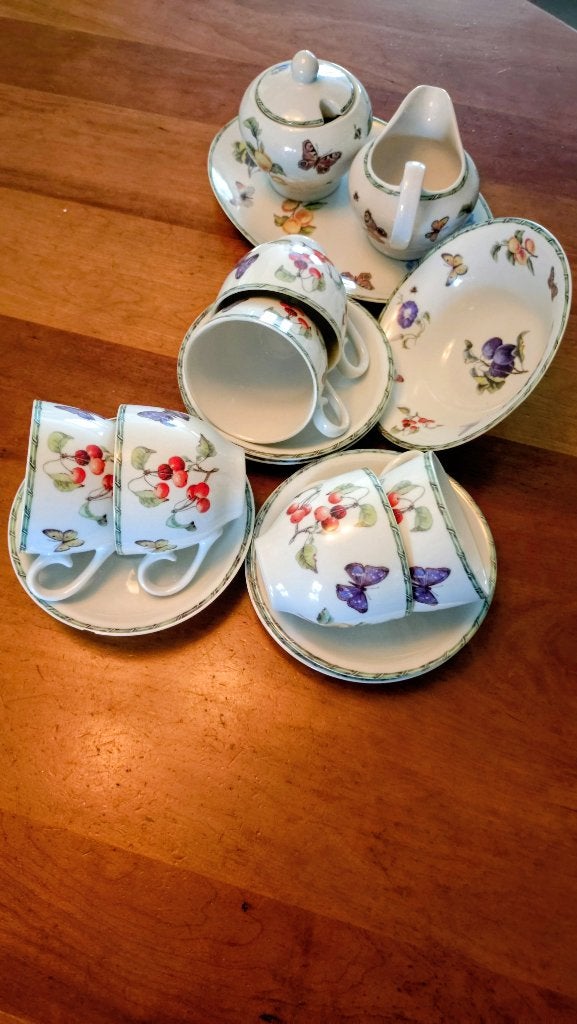 Koffie-/theeservies met roomstelJanneke Brinkman, Overige merken, Ophalen of Verzenden, Zo goed als nieuw, Overige stijlen