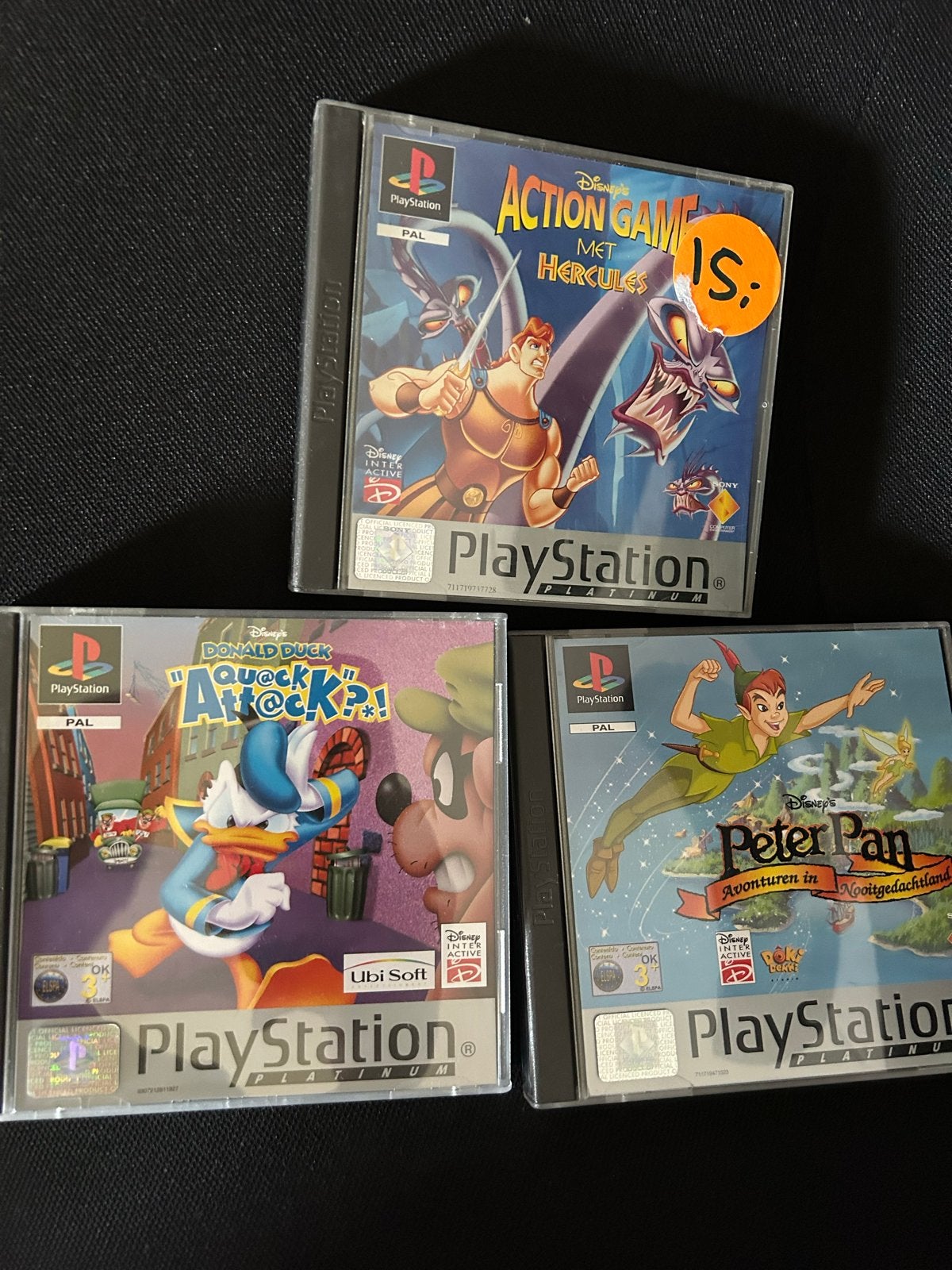 Disney PlayStation Games: Hercules, Donald Duck, Peter Pan, Avontuur en Actie, Gebruikt, 1 speler, Ophalen of Verzenden