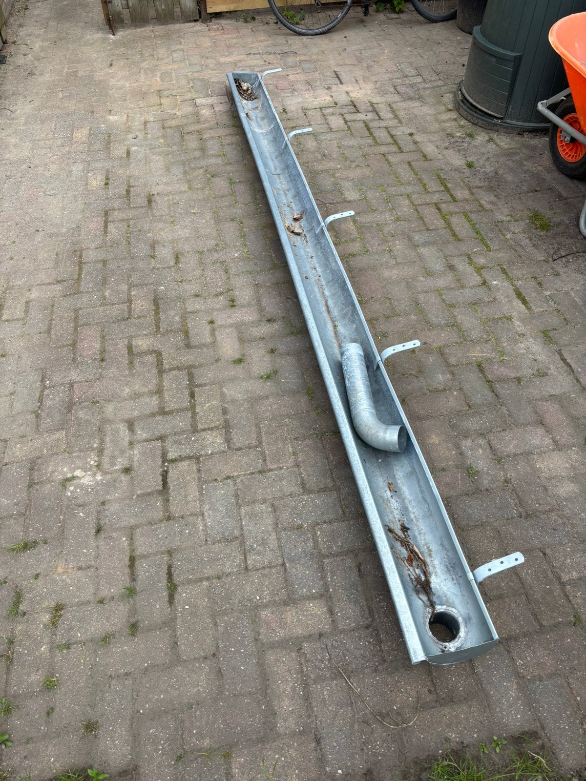 Zinken dakgoot 356,5cm, Ophalen, Zink, Dakgoot