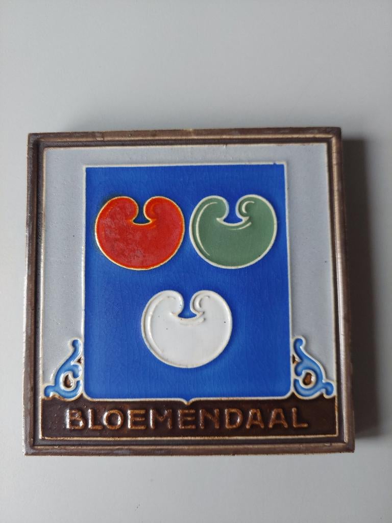 Cloisonne (wapen) tegel Westraven Bloemendaal, Antiek en Kunst, Ophalen of Verzenden