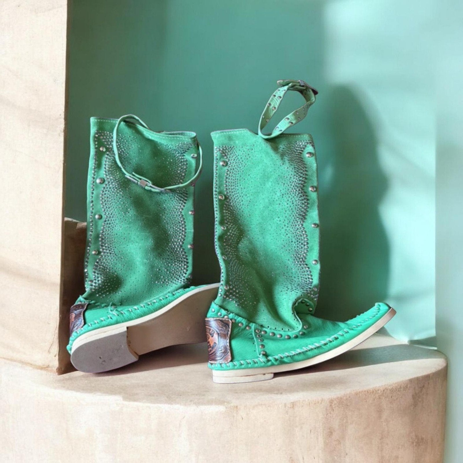 Nieuwe Hector Westernlaarzen Groen - Maat 39, Kleding | Dames, Schoenen, Verzenden, Lage of Enkellaarzen, Nieuw, Hector