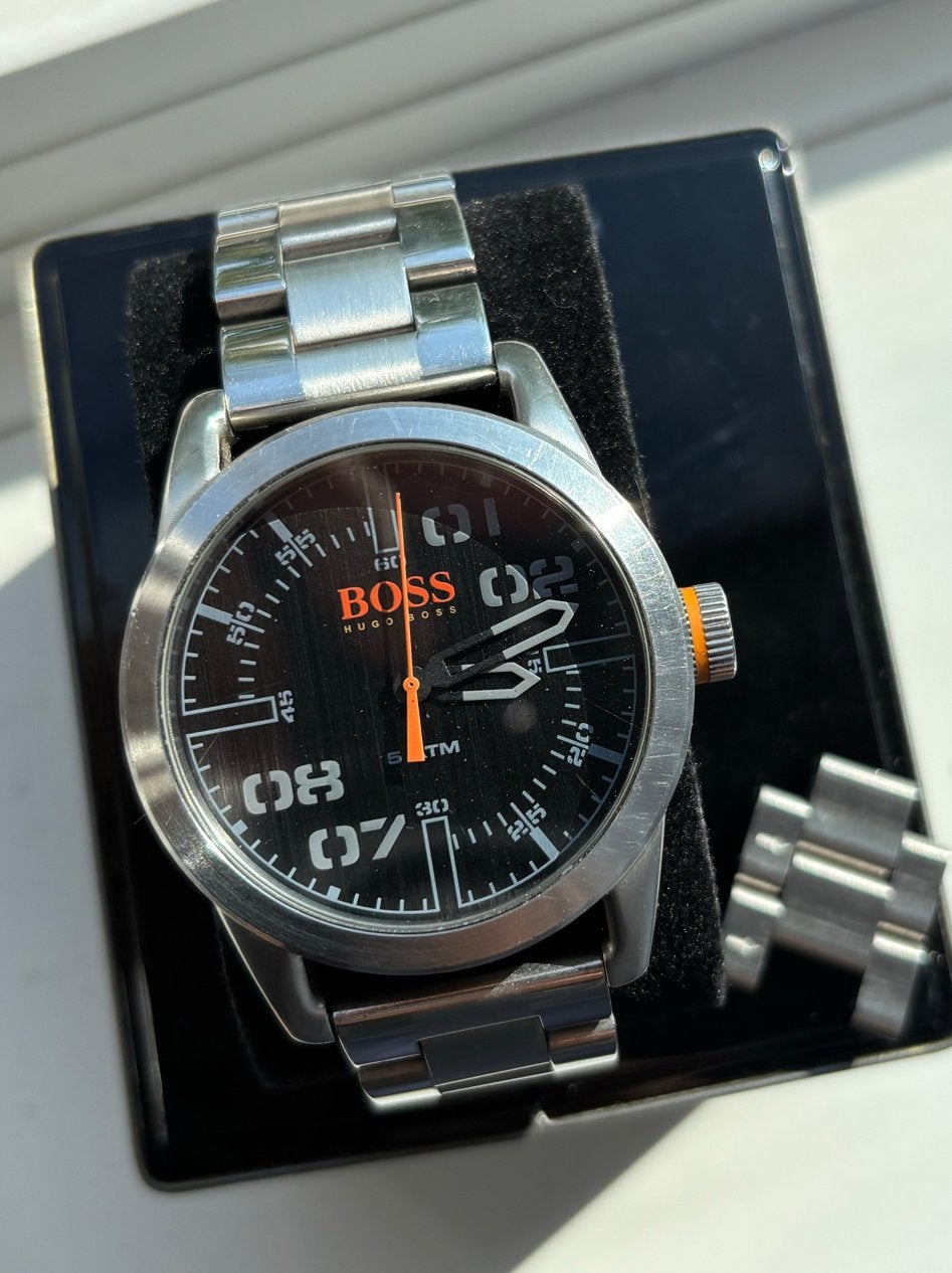 Hugo Boss Herenhorloge RVS – 5 ATM Waterdicht, Ophalen of Verzenden, Gebruikt, Polshorloge, Overige merken