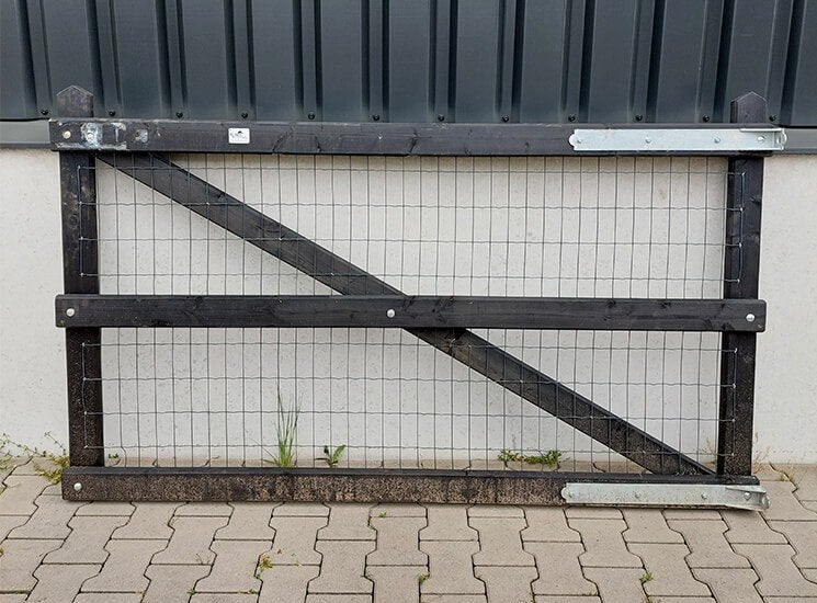 112. Zwarte houten poort | weidepoort | houten landhek, Ophalen of Verzenden, Nieuw, Hout, Tuinhek