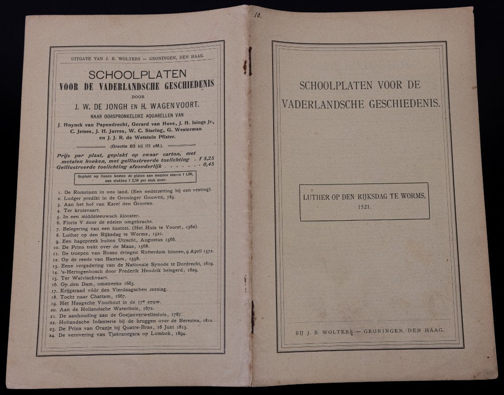 Schoolplaat boekje  Luther op den rijksdag te Worms, Ophalen of Verzenden, Geschiedenis