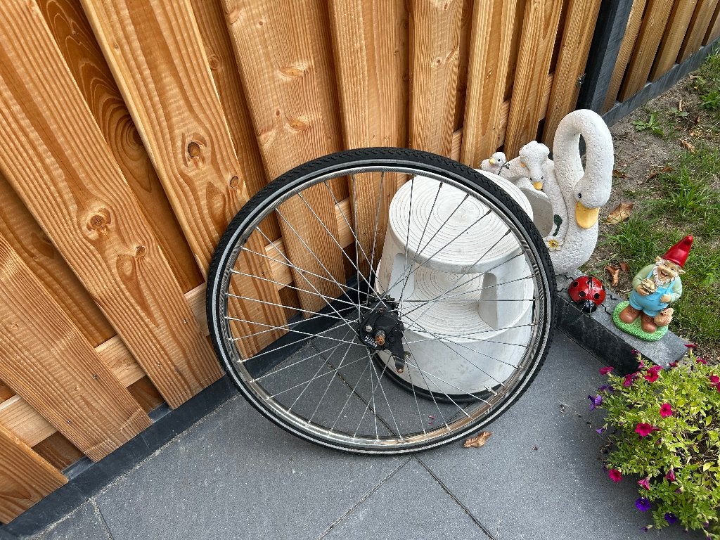 OLDTIMER achterwiel 28 inch achterwiel 3 vers.trommelrem, Fietsen en Brommers, Wiel, Gebruikt, Overige materialen, Sturmey Archer 3 ketting versnellingen