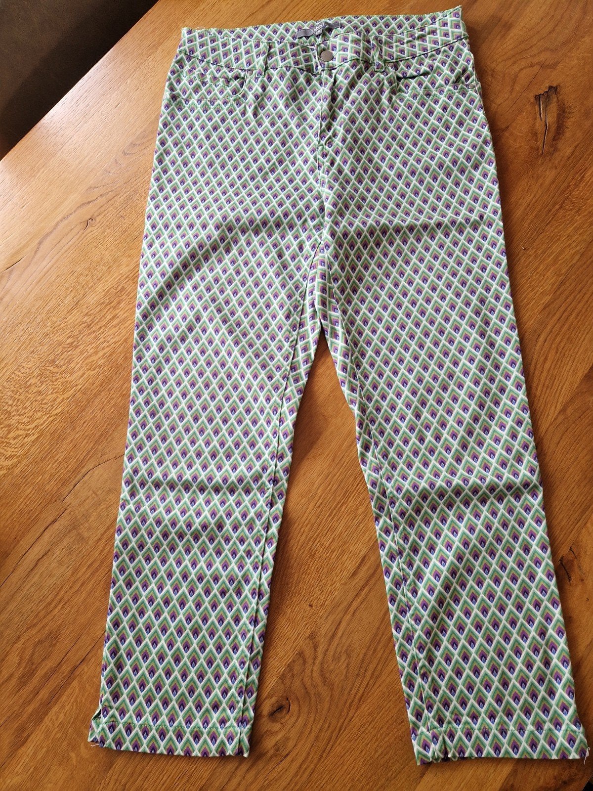 Sanne broek met geometrische print - Maat 42, Meerkleurig, Maat 42/44 (L), Ophalen of Verzenden, Zo goed als nieuw