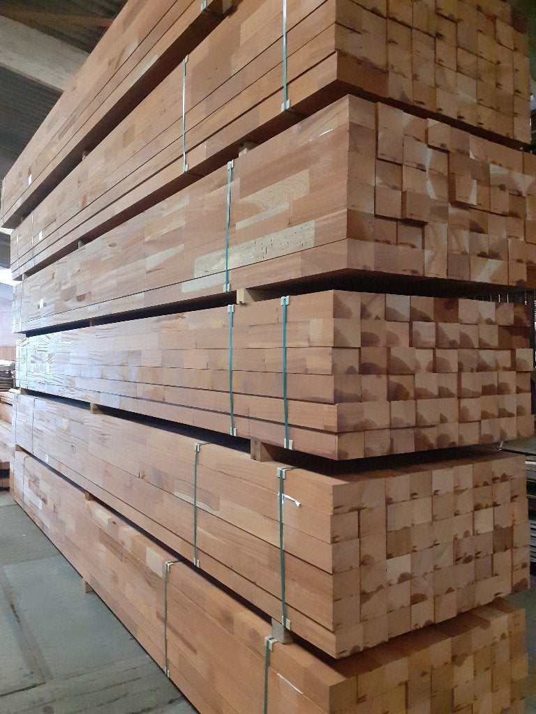 B-sortering Mahonie kozijnhout 94x120x5900mm - 7 bundels, Ophalen of Verzenden, Zo goed als nieuw, Hardhout, 250 cm of meer