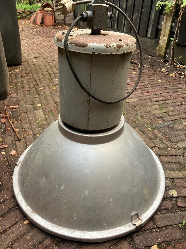 Grote vintage industriële fabriekslamp – stoere blikvanger!, Ophalen, Gebruikt, Vintage, Overige fittingen