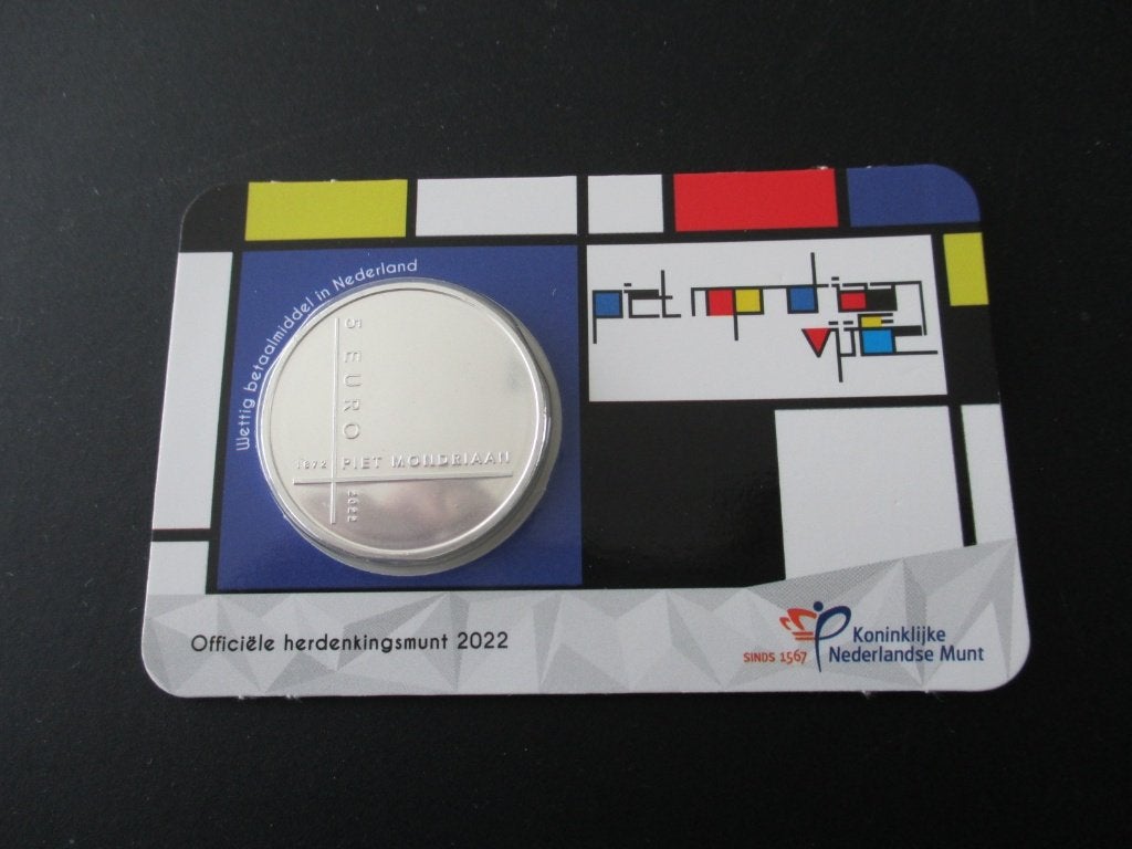 Coincard Piet Mondriaan vijfje 2022, Ophalen of Verzenden, Koningin Beatrix, Euro's, Setje