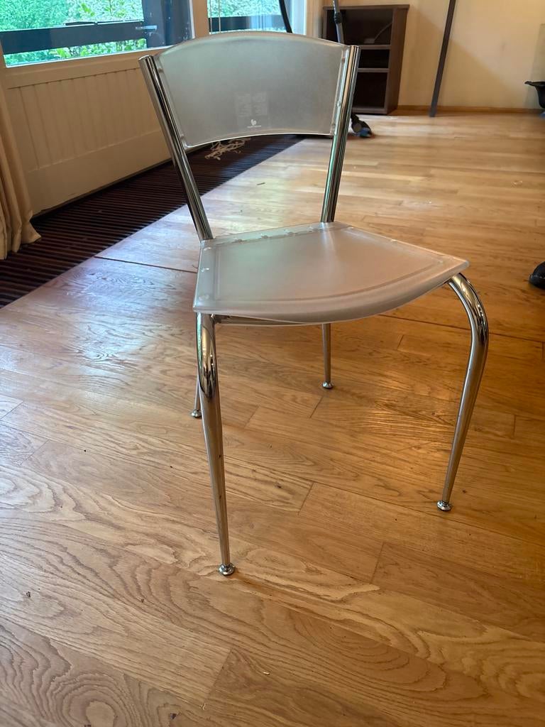 Moderne Baleri Italia stoel - Transparant & Chroom, Huis en Inrichting, Stoelen, Ophalen, Kunststof, Overige kleuren, Zo goed als nieuw