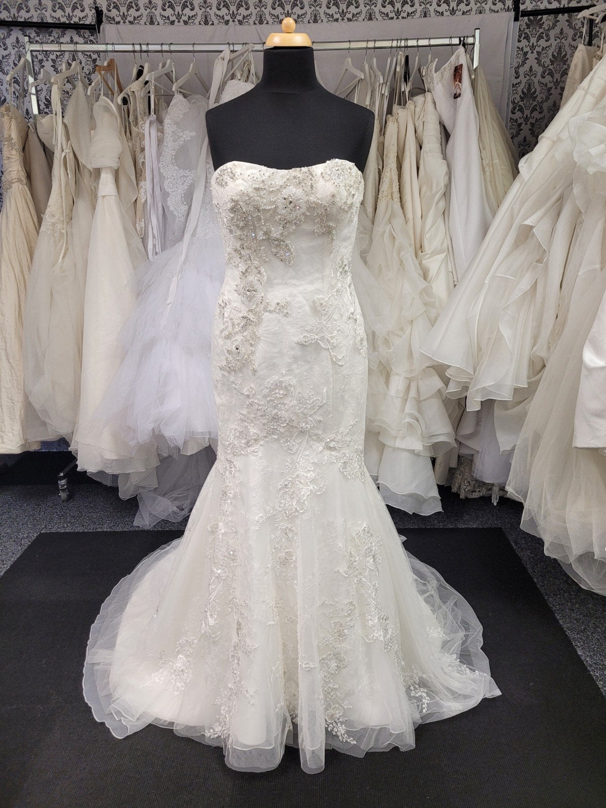 Bridalstar bruidsjurk – romantische zeemeerminjurk, Ophalen, Nieuw, Wit, Trouwjurk