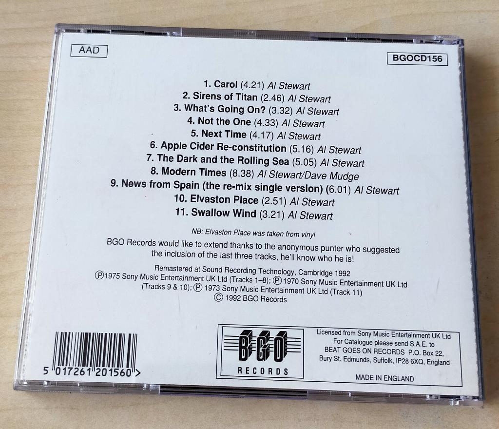 Al Stewart - Modern Times CD 1973/1992, Ophalen of Verzenden, Gebruikt, Poprock