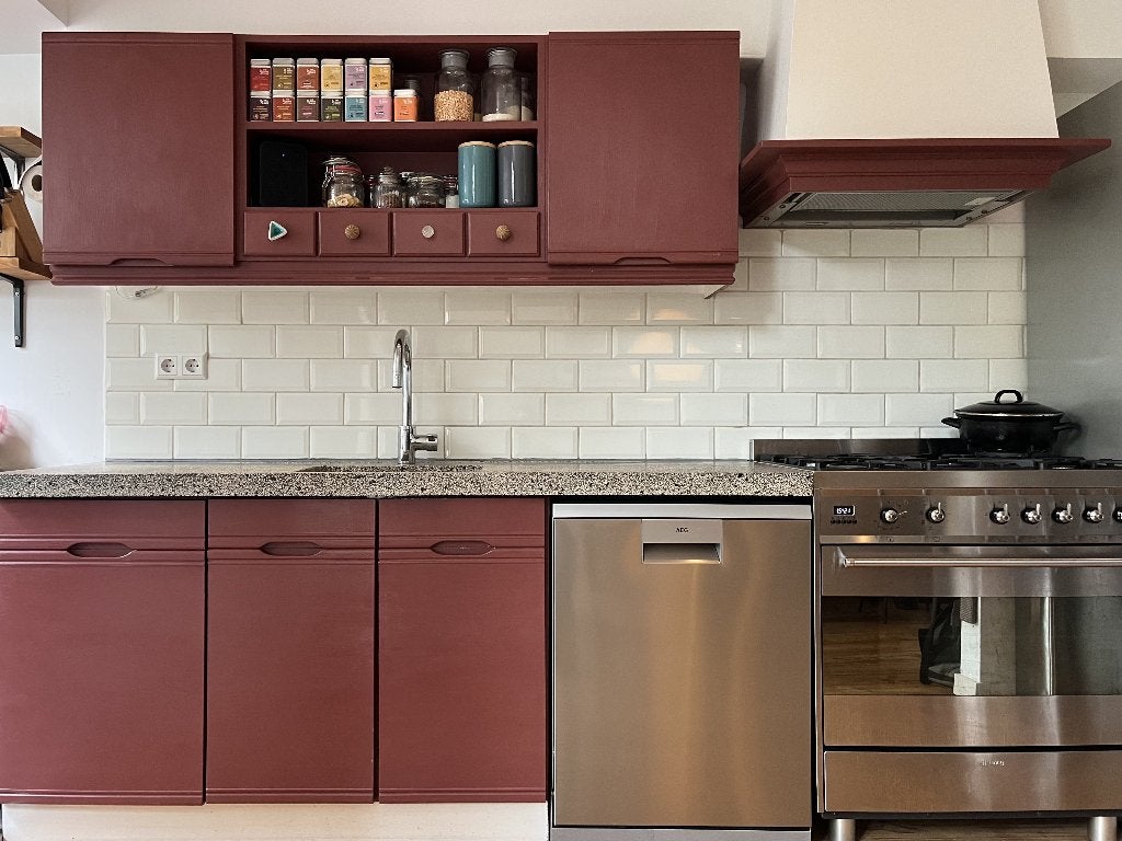 Keuken (vintage) met Granito aanrechtblad, Ophalen, Gebruikt, Overige kleuren, Graniet of Steen