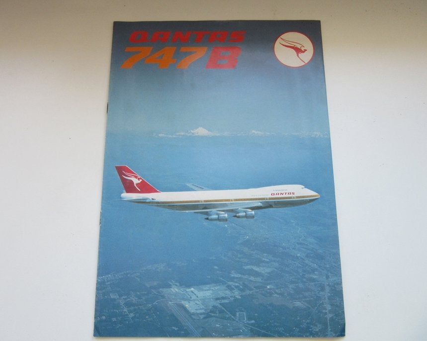 Qantas 747 B brochure, Verzenden, Zo goed als nieuw, Overige typen