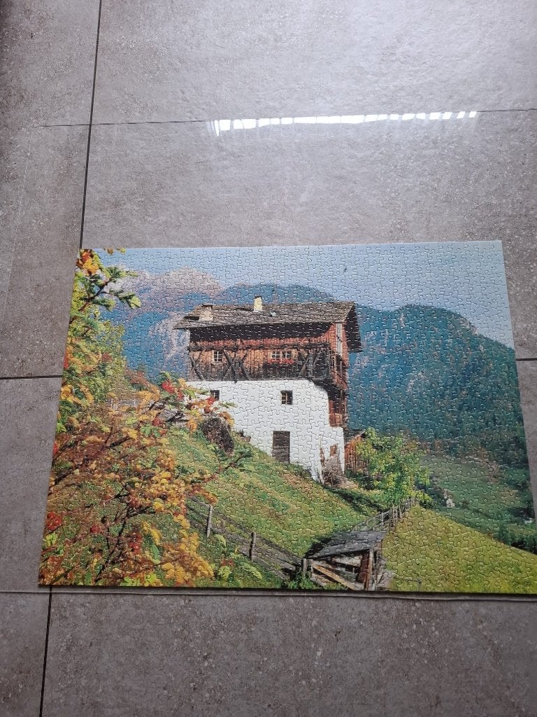Puzzel Zuid Tirol, Italie MB puzzel 1000 sukjes 67x 50,5 cm, Ophalen of Verzenden, 500 t/m 1500 stukjes, Zo goed als nieuw, Legpuzzel