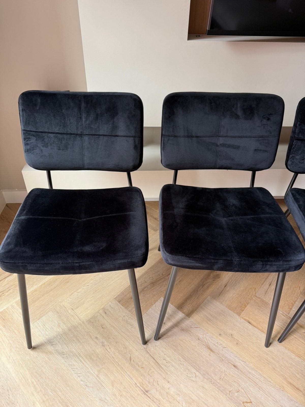 Woood eetkamerstoelen, Overige materialen, Zwart, Ophalen of Verzenden, Zo goed als nieuw